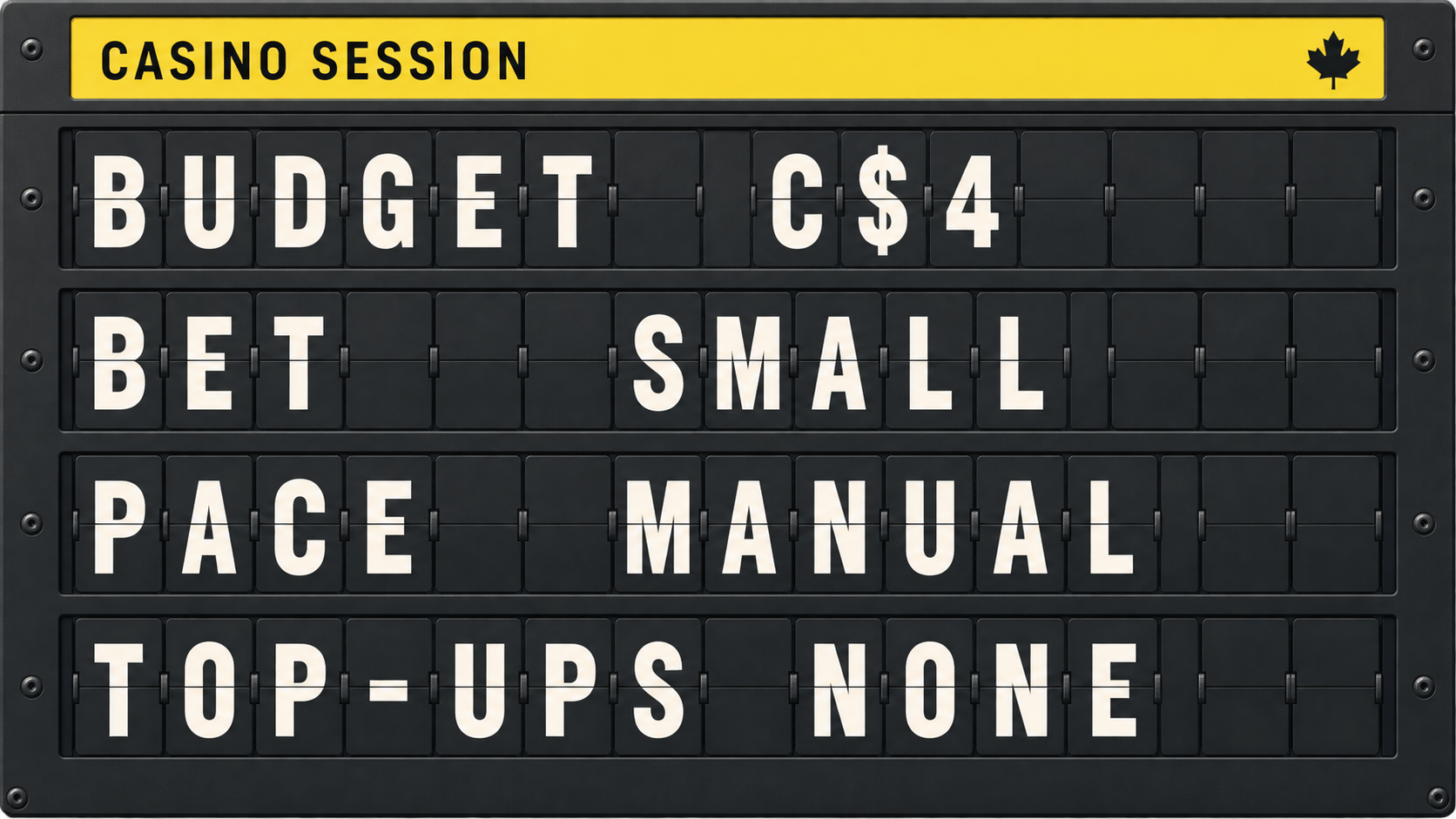 C$4 casino budget with small bets, controlled pacing and no top-ups