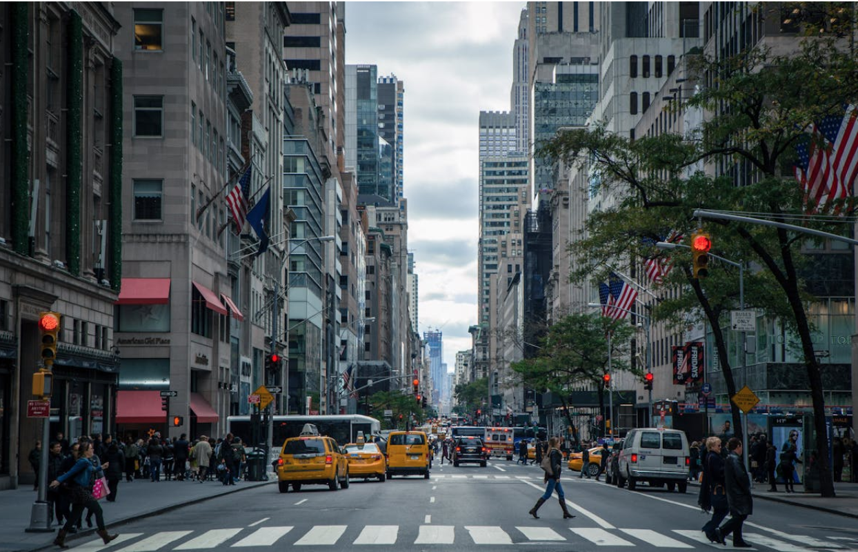 Busy city streets during the daytime